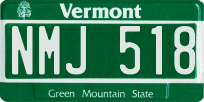VT license plate NMJ518