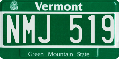VT license plate NMJ519