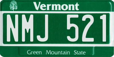VT license plate NMJ521
