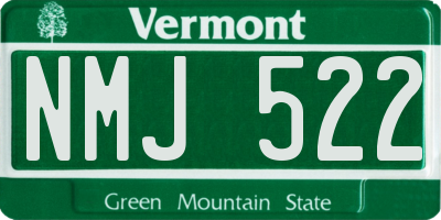 VT license plate NMJ522