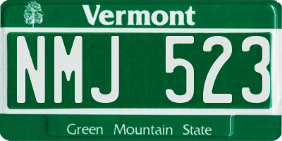 VT license plate NMJ523