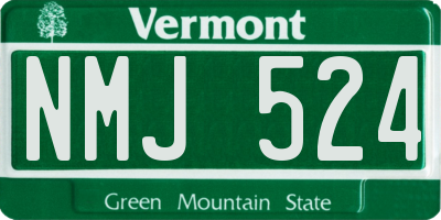 VT license plate NMJ524