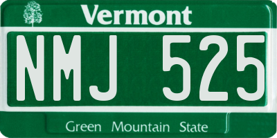 VT license plate NMJ525