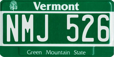VT license plate NMJ526