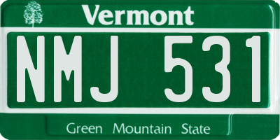 VT license plate NMJ531