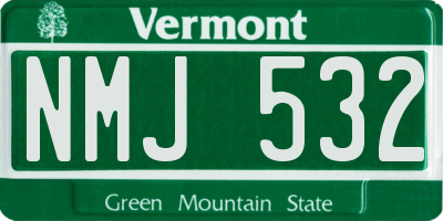 VT license plate NMJ532