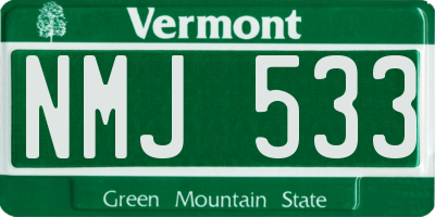 VT license plate NMJ533