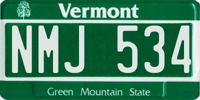 VT license plate NMJ534