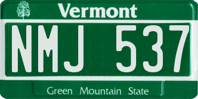 VT license plate NMJ537