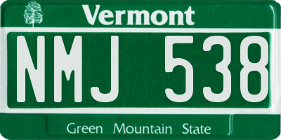 VT license plate NMJ538