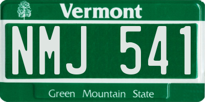 VT license plate NMJ541