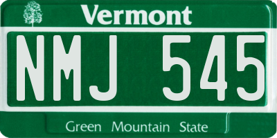 VT license plate NMJ545