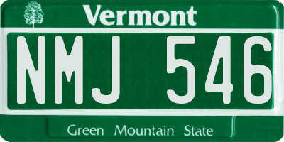 VT license plate NMJ546