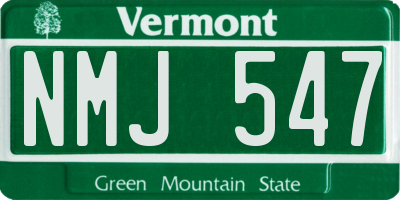 VT license plate NMJ547