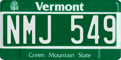 VT license plate NMJ549
