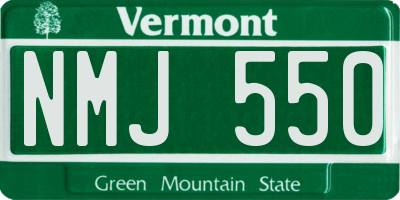 VT license plate NMJ550