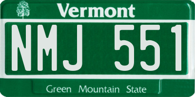 VT license plate NMJ551