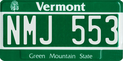 VT license plate NMJ553