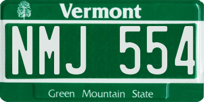 VT license plate NMJ554