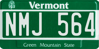 VT license plate NMJ564