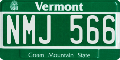 VT license plate NMJ566