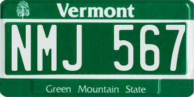 VT license plate NMJ567