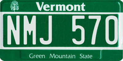 VT license plate NMJ570