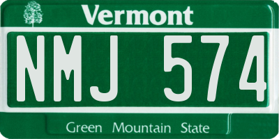 VT license plate NMJ574