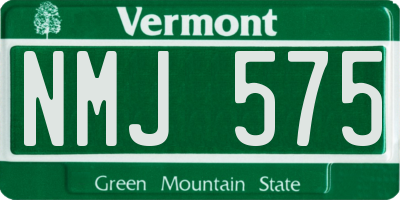 VT license plate NMJ575