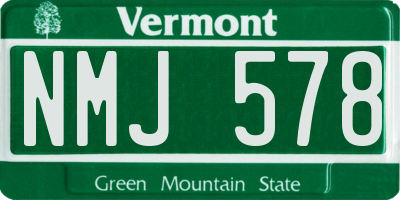VT license plate NMJ578