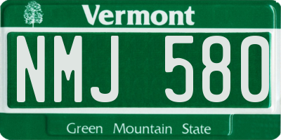 VT license plate NMJ580