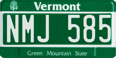 VT license plate NMJ585