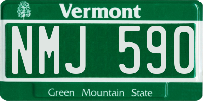 VT license plate NMJ590