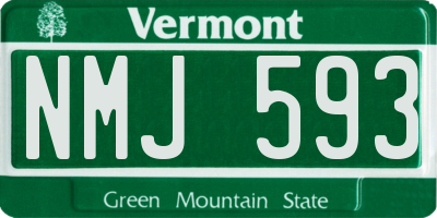 VT license plate NMJ593