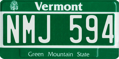 VT license plate NMJ594