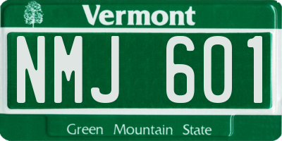 VT license plate NMJ601