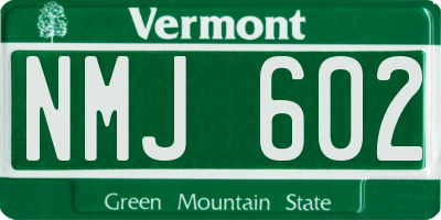 VT license plate NMJ602