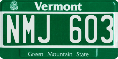 VT license plate NMJ603