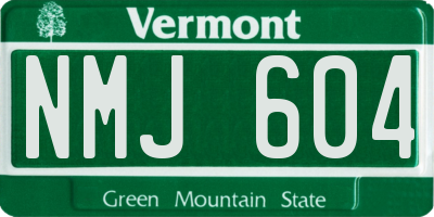 VT license plate NMJ604