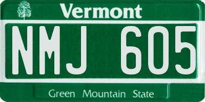 VT license plate NMJ605