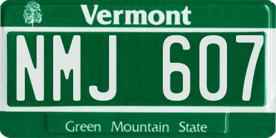 VT license plate NMJ607