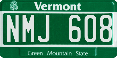 VT license plate NMJ608