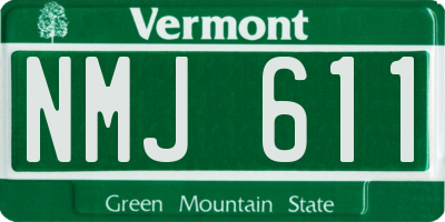 VT license plate NMJ611