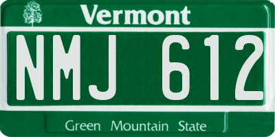 VT license plate NMJ612