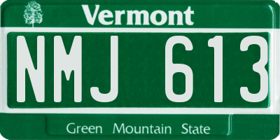 VT license plate NMJ613