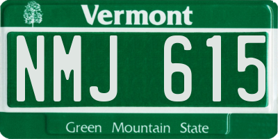 VT license plate NMJ615
