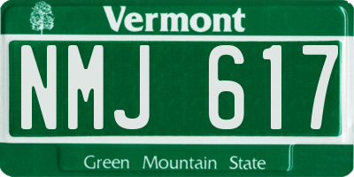 VT license plate NMJ617
