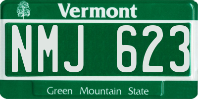 VT license plate NMJ623