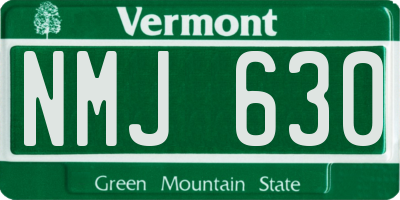VT license plate NMJ630