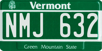 VT license plate NMJ632